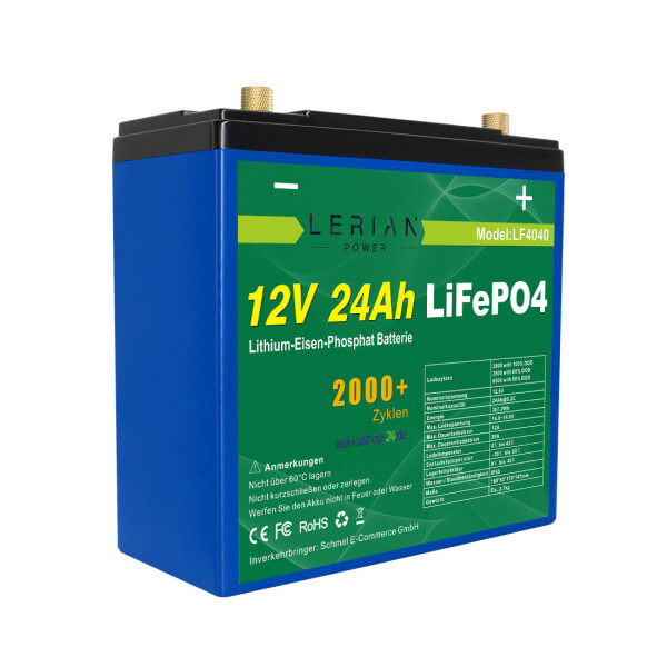 LiFePO4 Akku12V 24Ah Lithium-Eisen-Phosphat Batterie, 179,00 €